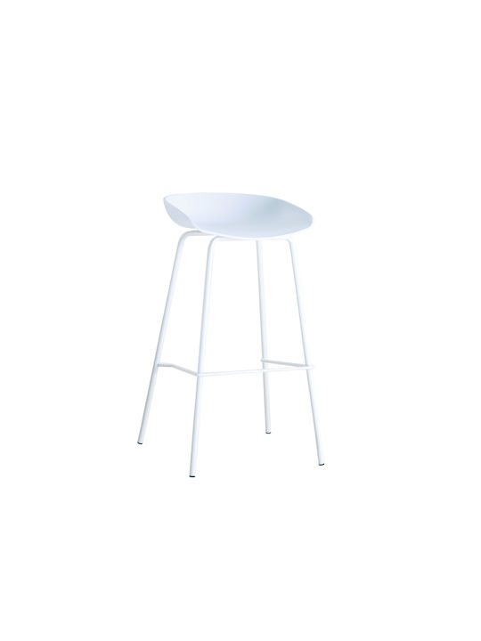 Stool Bar Metallic Pentos White 4pcs 49x46x76cm