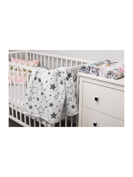 Sensillo Muslin Swaddle Wrap White 120x120cm.