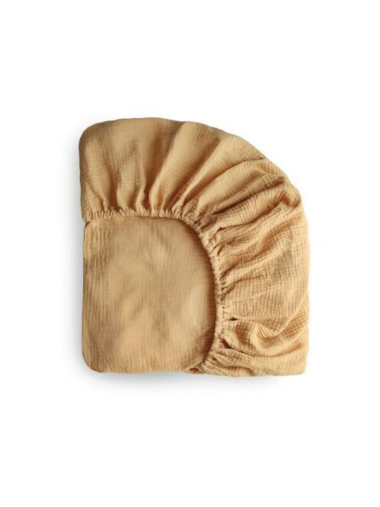 Mushie Baby Bettlaken Angepasst Gelbes 60x120cm