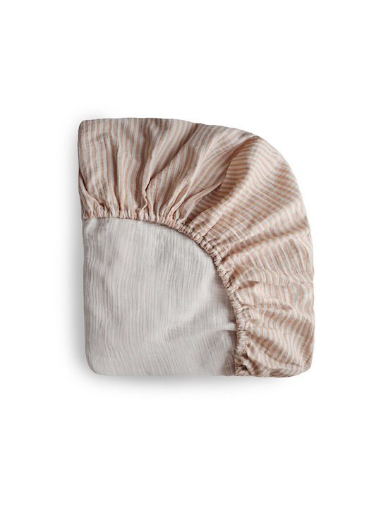 Mushie Baby Bettlaken Für Wiege Baumwolle Angepasst Beige 40x100cm