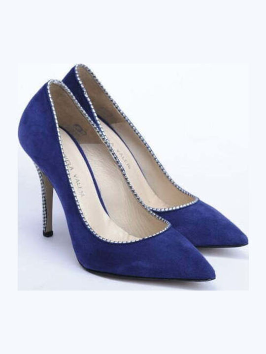 Leder Pumps Blau