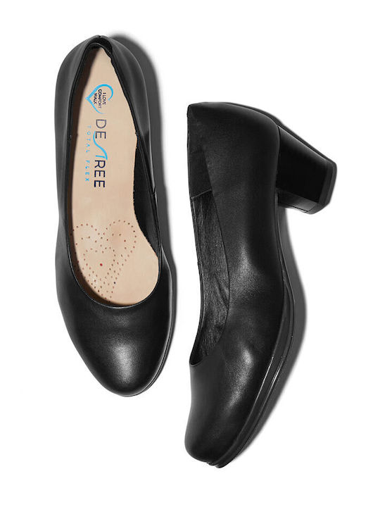 Desiree Shoes Δερμάτινες Γόβες Μαύρες