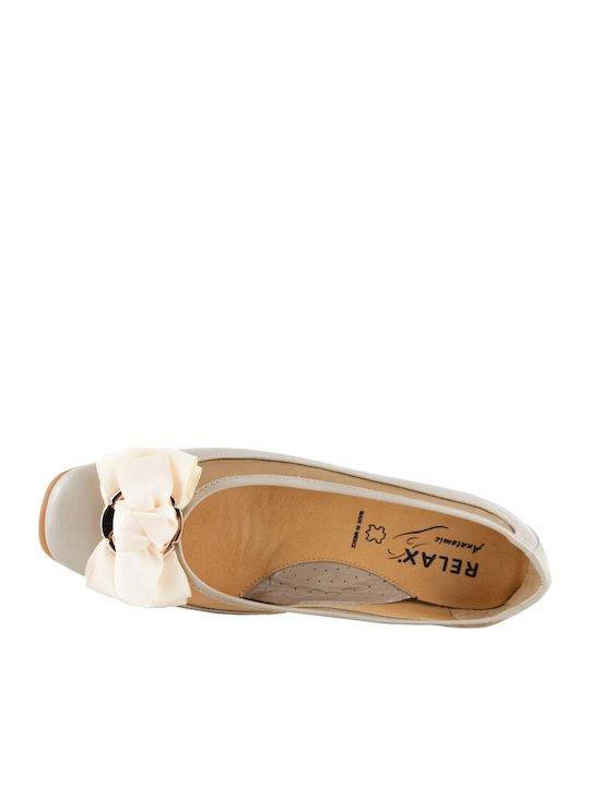 Relax Anatomic Leder Pumps Beige