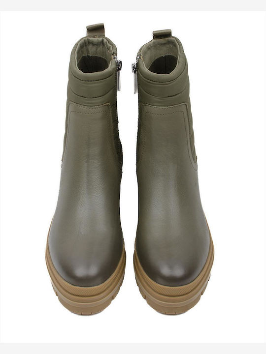 Stiefeletten Damen Khaki
