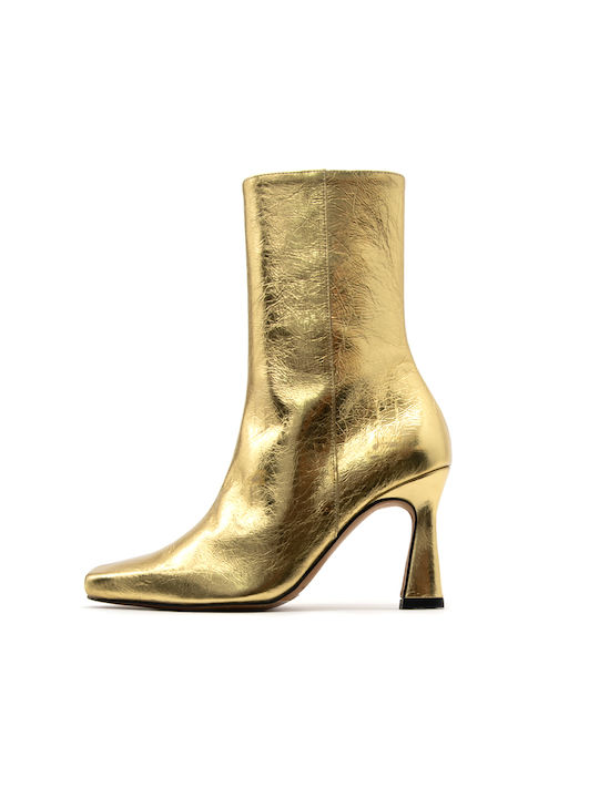 Angel Alarcon Leather Women's Ankle Boots Gold