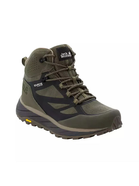 Jack Wolfskin Terraventure Ανδρικά Ορειβατικά Μποτάκια Αδιάβροχα Πράσινα
