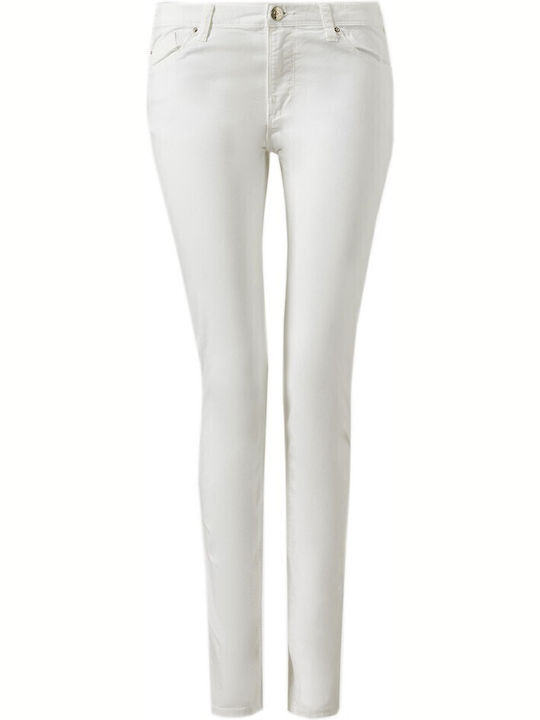 Damen Stoff Hose in Enger Passform White