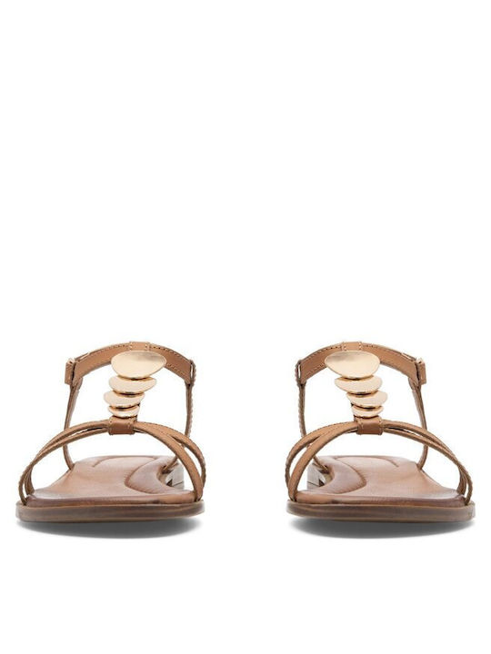 Flache Sandalen für Damen in Braun Farbe