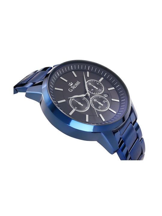 G.Rossi Watch Chronograph Battery with Metal Bracelet