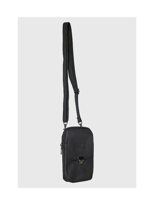 Funky Buddha Leder Herrentasche Schulter / Crossbody Schwarz