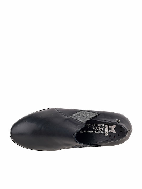 Leder Damen Mokassins in Schwarz Farbe