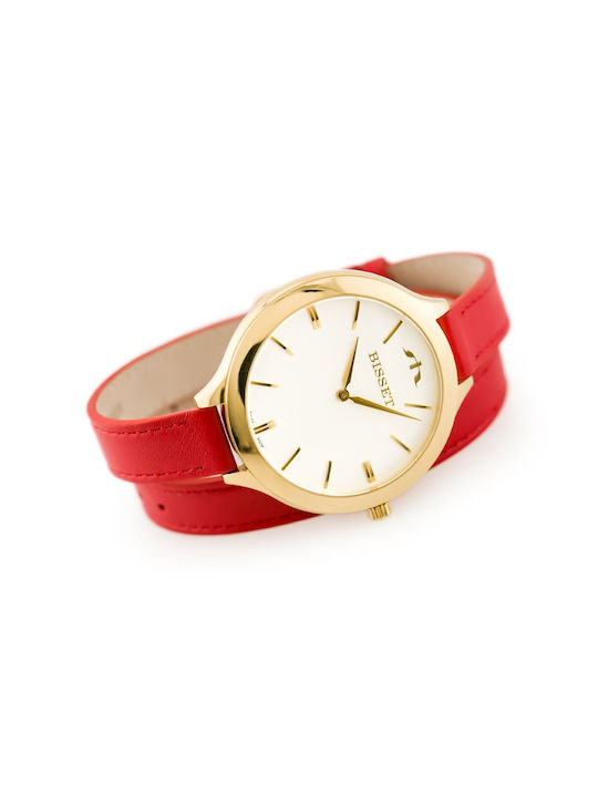 Bisset Watch with Red Metal Bracelet