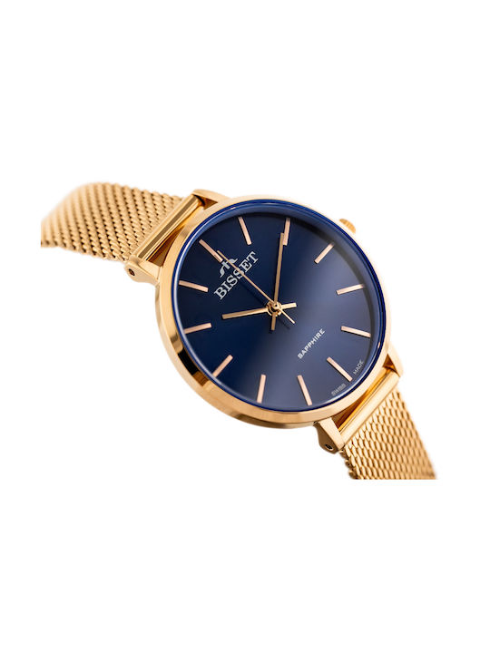 Bisset Watch with Pink Gold Metal Bracelet