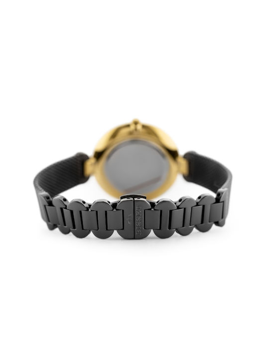 Bisset Damen Uhr mit Schwarz Metallarmband