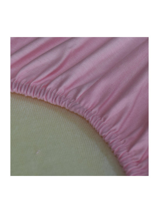 Decocraft Bettlaken für Einzelbett mit Gummiband 80x200+20cm. Pure Pink