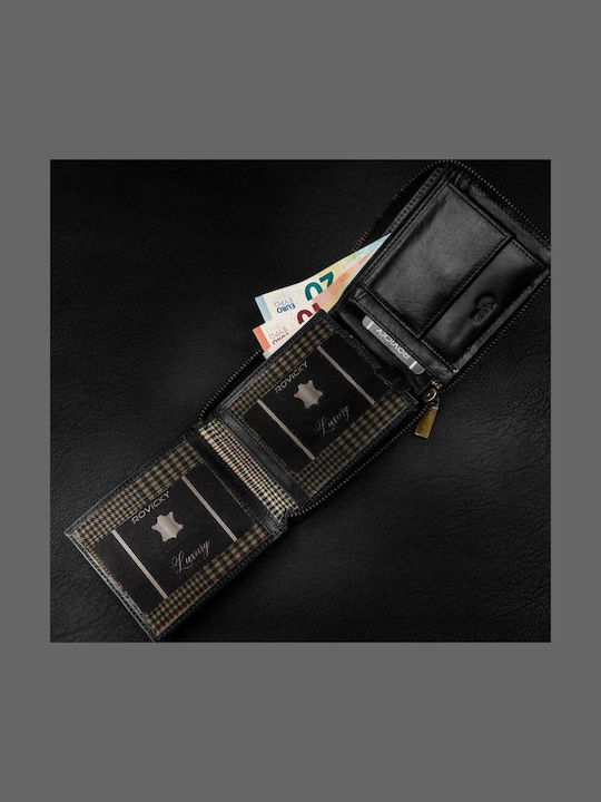 Δερμάτινο Ανδρικό Πορτοφόλι Κερμάτων με RFID Μαύρο