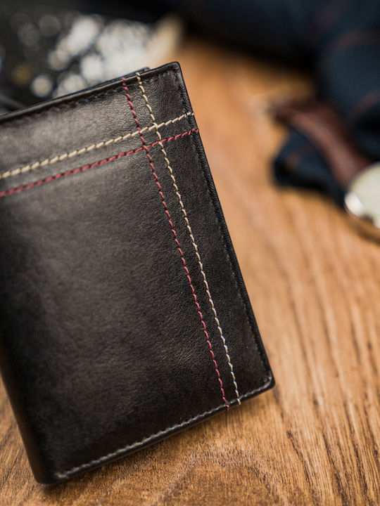 Leder Herren Geldbörse Karten Schwarz