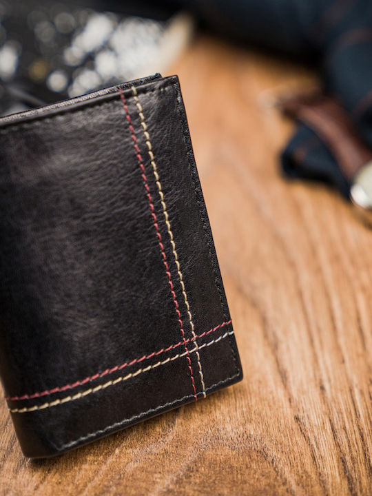 Leder Herren Geldbörse Karten Schwarz