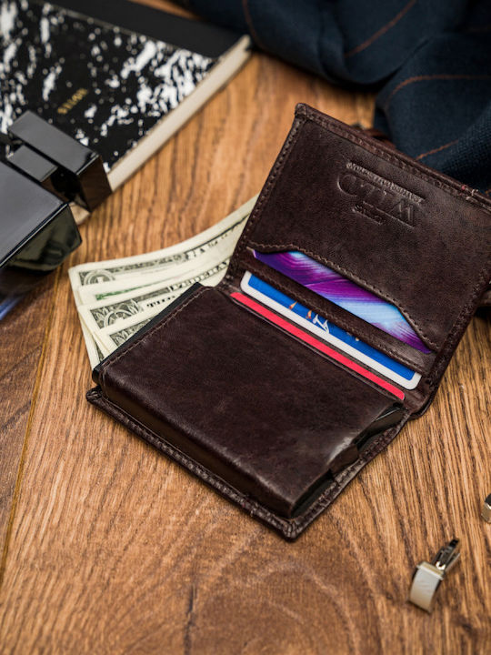 Leder Herren Geldbörse Karten mit RFID Braun