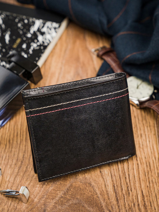 Leder Herren Geldbörse Karten Schwarz