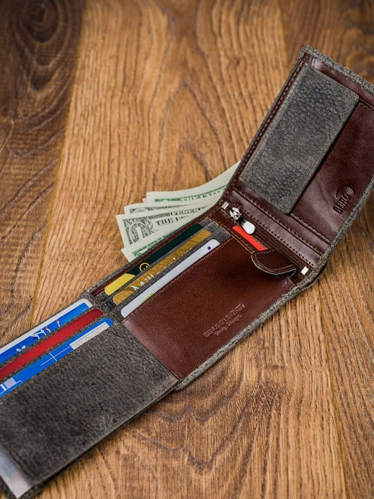 Leder Herren Geldbörse Karten mit RFID Gray