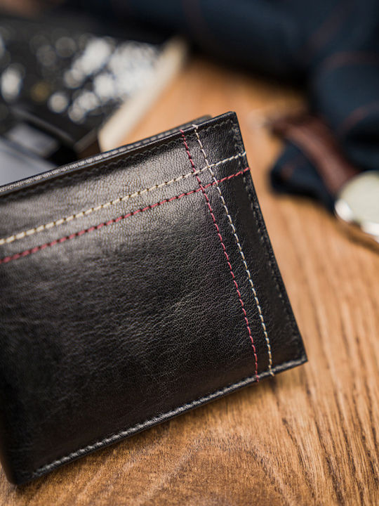 Leder Herren Geldbörse Karten Schwarz