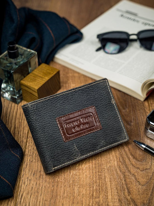 Leather Men's Wallet Cards with RFID Beige