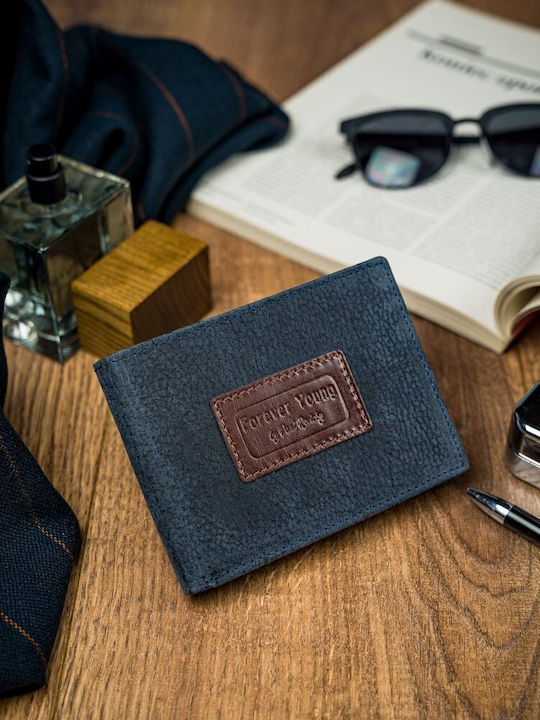 Leder Herren Geldbörse Karten mit RFID Blau