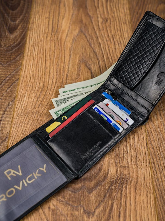 Δερμάτινο Ανδρικό Πορτοφόλι Καρτών με RFID Μαύρο