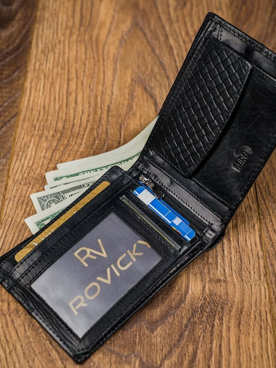 Δερμάτινο Ανδρικό Πορτοφόλι Καρτών με RFID Μαύρο