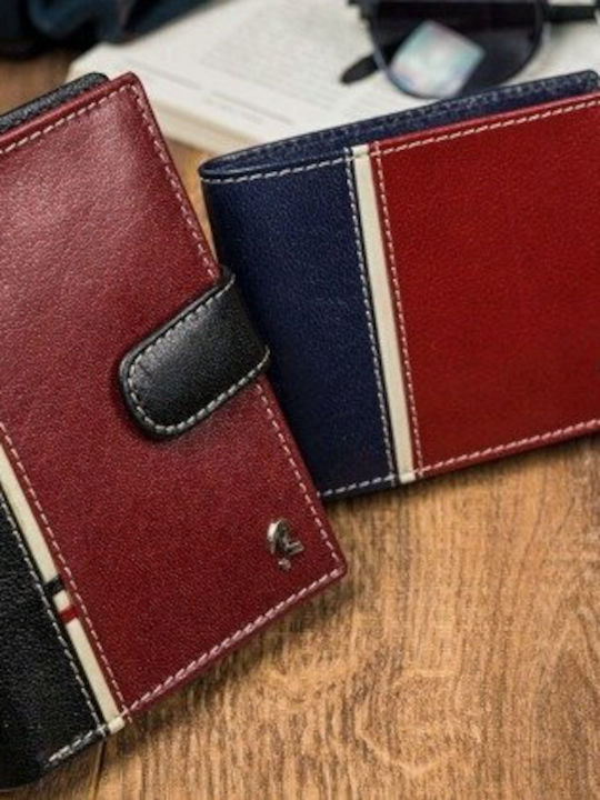 Δερμάτινο Ανδρικό Πορτοφόλι Καρτών με RFID Κόκκινο