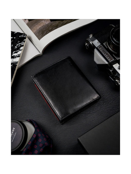 Men's Leather Card Wallet with RFID Black