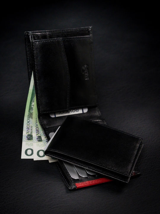 Leder Herren Geldbörse Karten mit RFID Schwarz