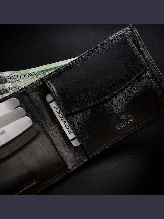 Leder Herren Geldbörse Karten mit RFID Schwarz