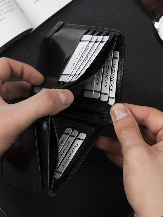Δερμάτινο Ανδρικό Πορτοφόλι με RFID Μαύρο