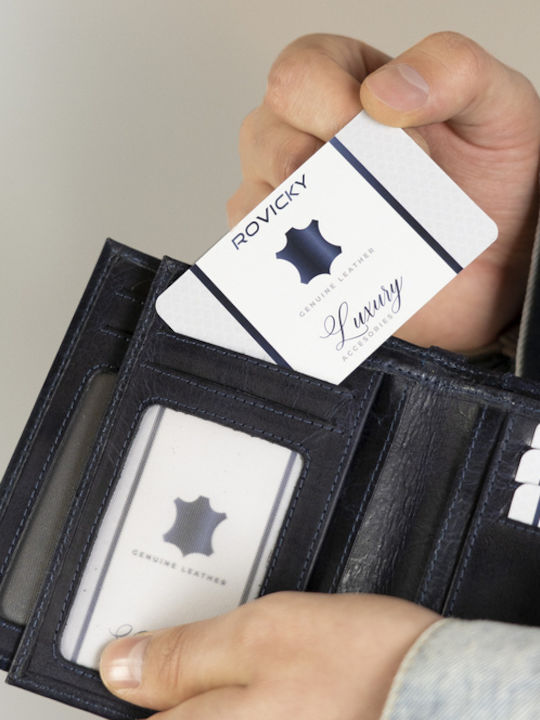 Δερμάτινο Ανδρικό Πορτοφόλι Καρτών με RFID Μαύρο