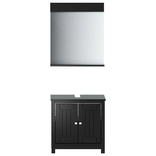 vidaXL Badezimmerschrank B60xT10.5xH59cm Schwarz