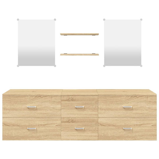 vidaXL Badezimmerschrank B150xT45xH45cm Eiche