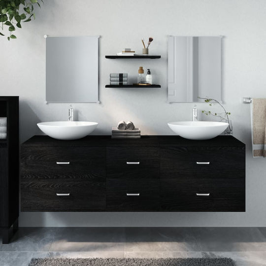 vidaXL Баня Кабинет Ширина150xДължина45xВисочина45см Черен