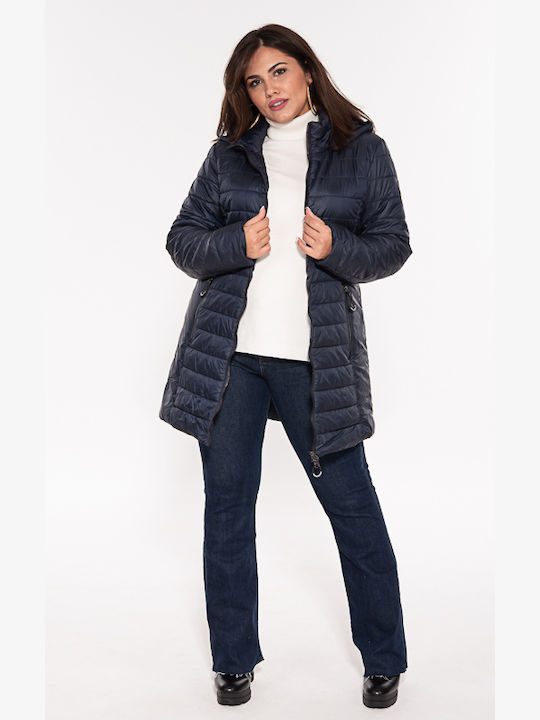 Navigazione Kurz Damen Puffer Jacke für Winter Μπλε