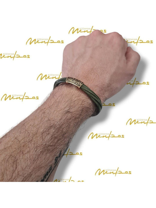 Agios Damen Armband Grün aus Leder
