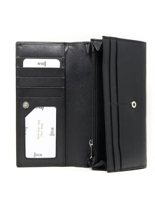 Large Leather Women's Wallet Classic with RFID Black