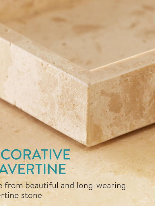 Navaris Διακοσμητικός Δίσκος Travertine Tray Rechteckig 30x20x3cm 1Stück