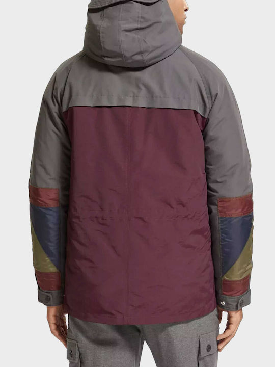 Scotch & Soda Herren Winter Jacke Lässig Burgundy