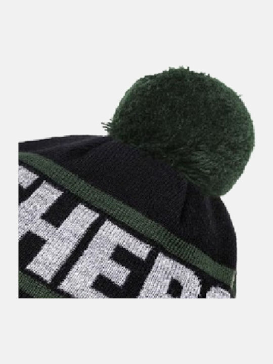 Pom Pom Beanie Unisex Σκούφος Πλεκτός σε Πράσινο χρώμα