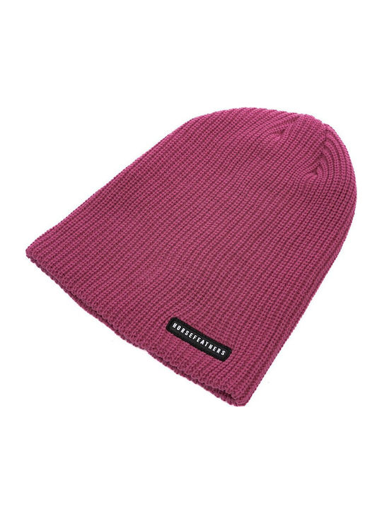 Beanie Unisex Beanie Knitted in Fuchsia color