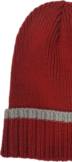 Beanie Unisex Σκούφος Πλεκτός σε Κόκκινο χρώμα