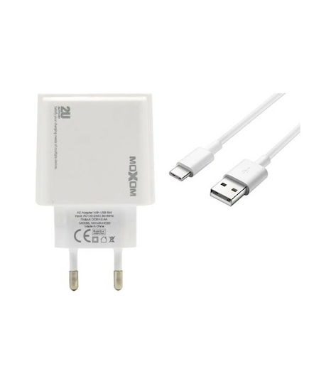 Moxom Charger Without Cable with 2 USB-A Ports Whites (4338)