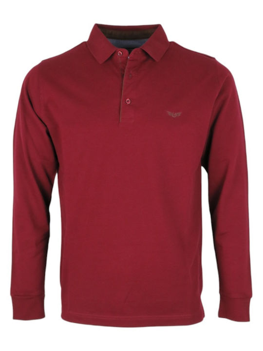 Side Effect Men's Long Sleeve Blouse Polo BORDO