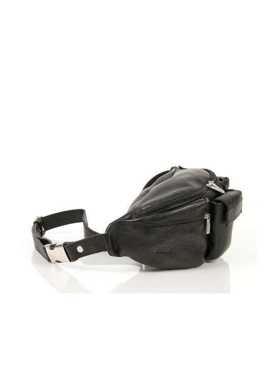 Horse Power Leather Waist Bag Black